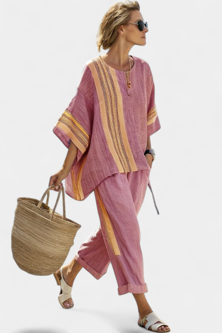 Lorena - Boho Linen and Bamboo Set