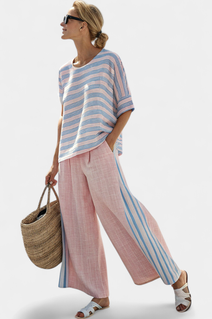 Cecília - Bamboo Linen Set in Pink