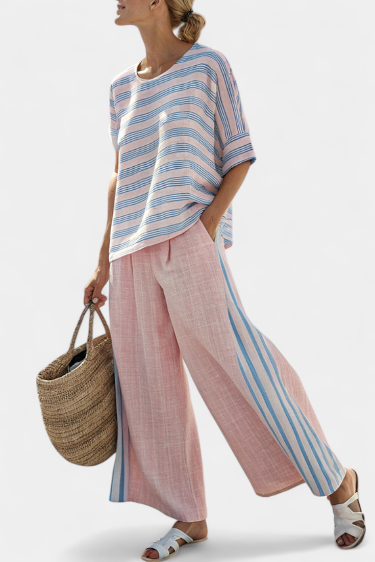 Cecília - Bamboo Linen Set in Pink