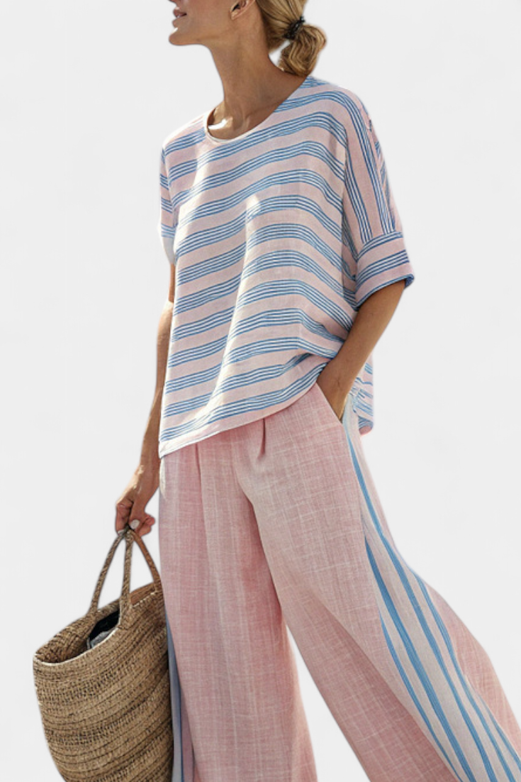 Cecília - Bamboo Linen Set in Pink