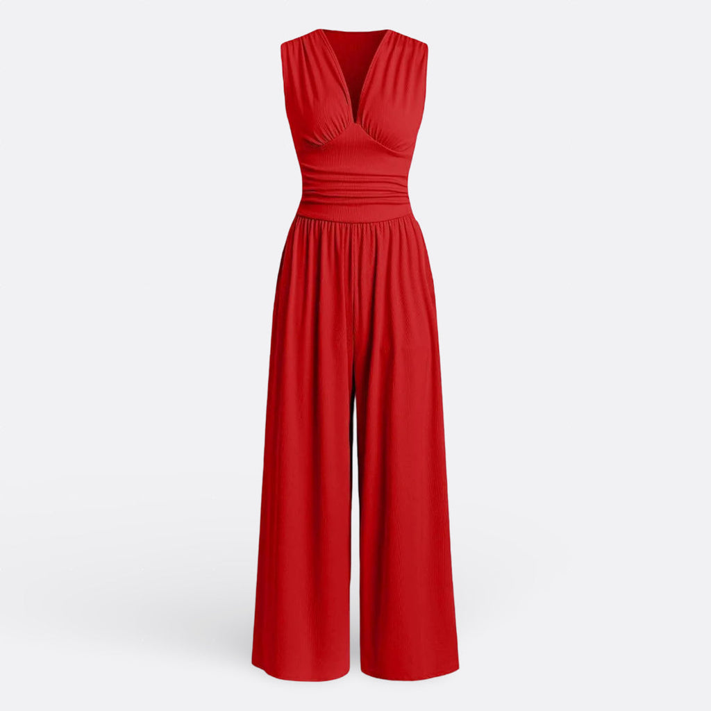 Hannah - Sleeveless Wide-Leg Jumpsuit