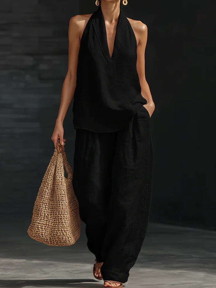 Zoë™ Sleeveless Set with Wide Trousers