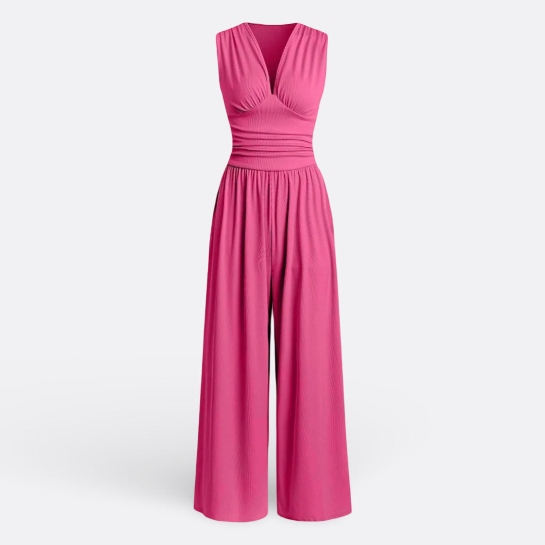 Aria - Sleeveless Wide-Leg Jumpsuit