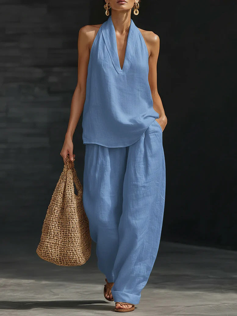 Zoë™ Sleeveless Set with Wide Trousers