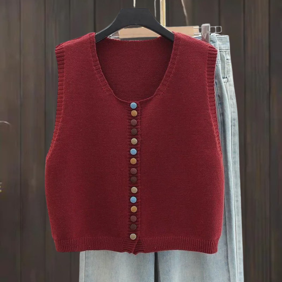 Harriet - Knit Button Vest