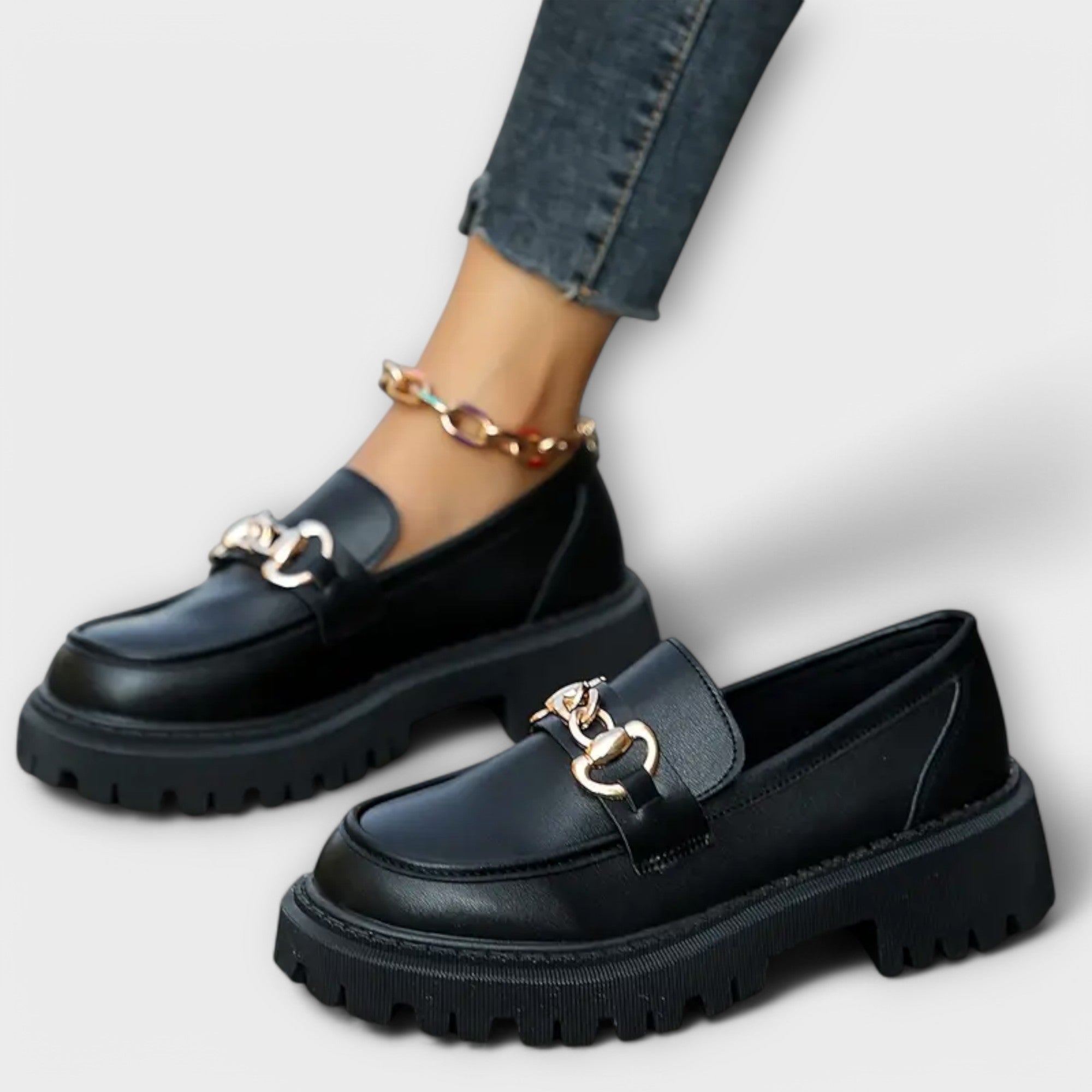 Paige - Women's Platform Buckle Loafers