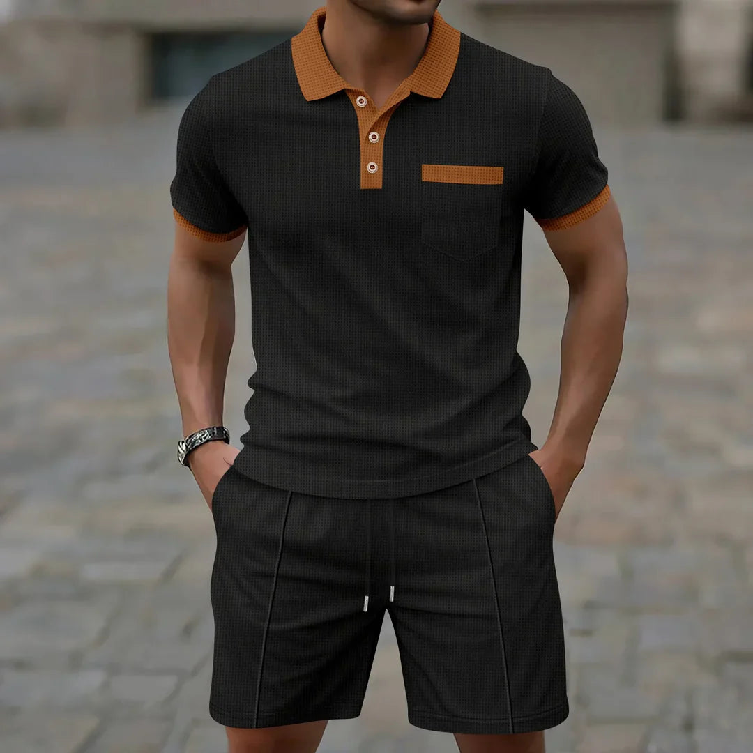 Levi - Waffle Polo Set