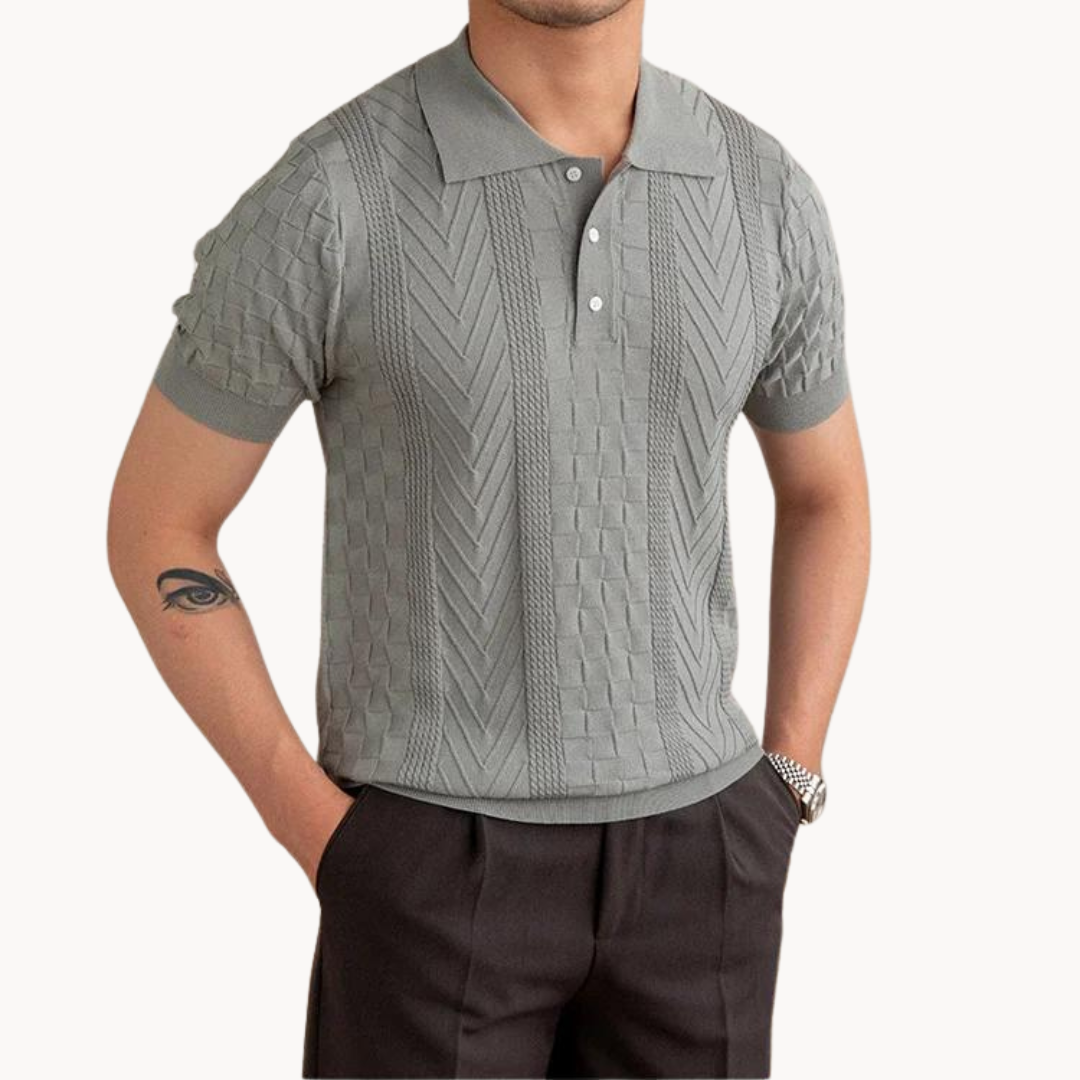 Joshua - Textured Jacquard-Blend Polo