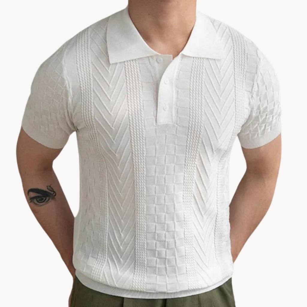 Joshua - Textured Jacquard-Blend Polo