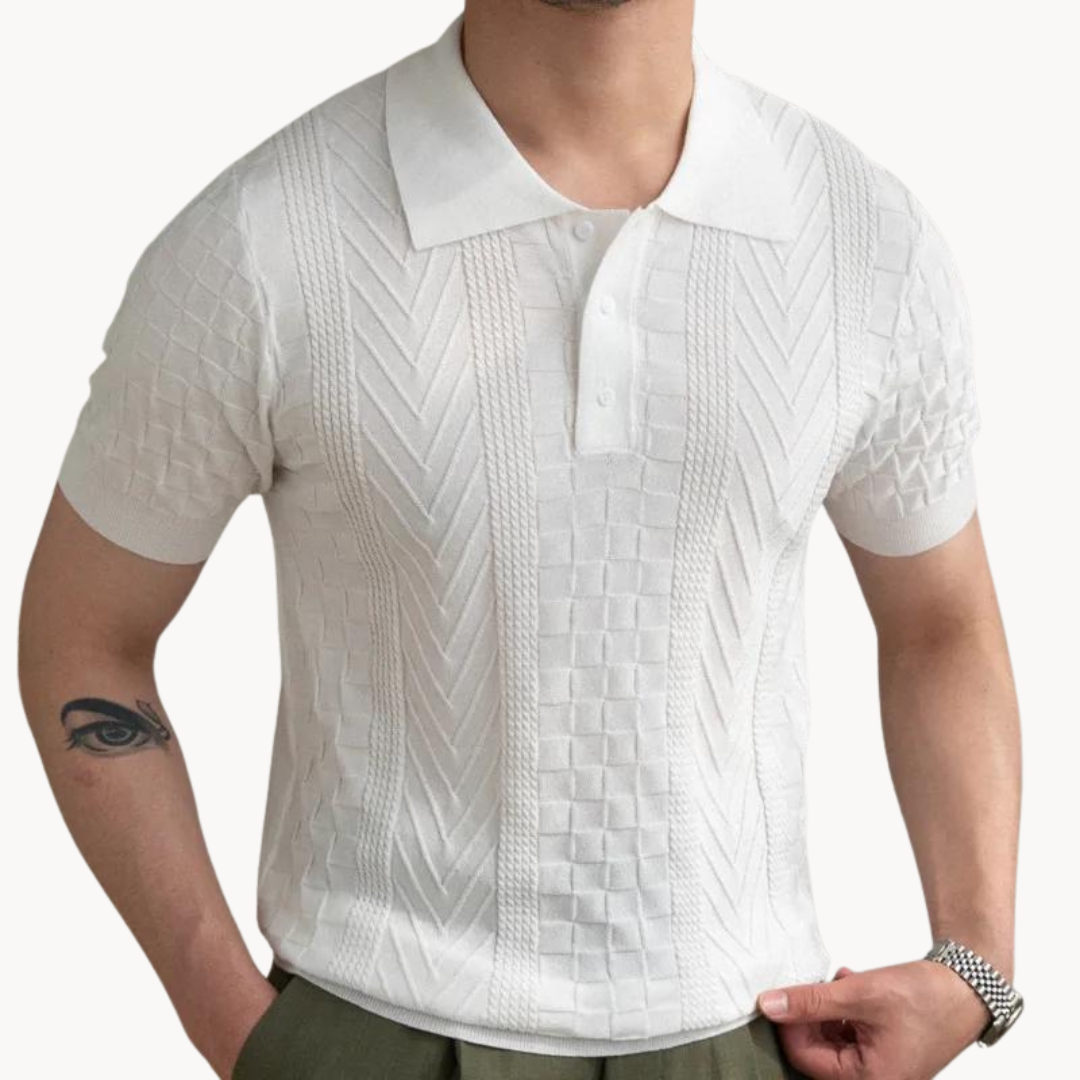 Joshua - Textured Jacquard-Blend Polo