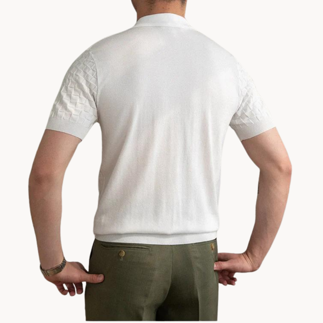 Joshua - Textured Jacquard-Blend Polo