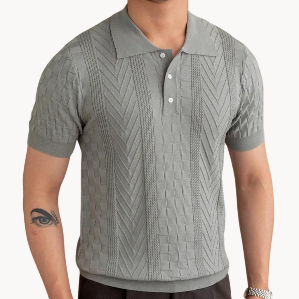 Joshua - Textured Jacquard-Blend Polo