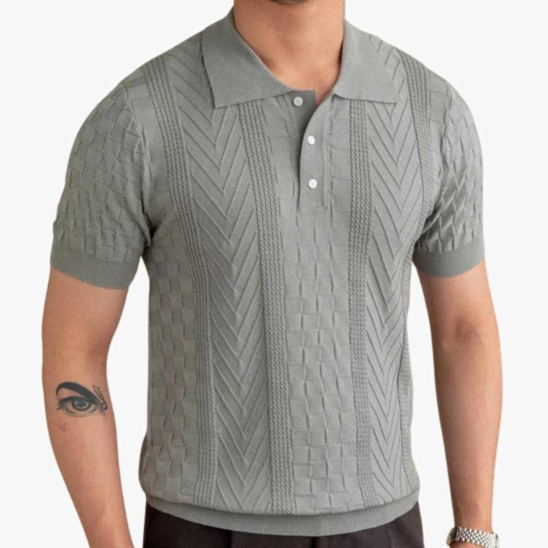 Joshua - Textured Jacquard-Blend Polo