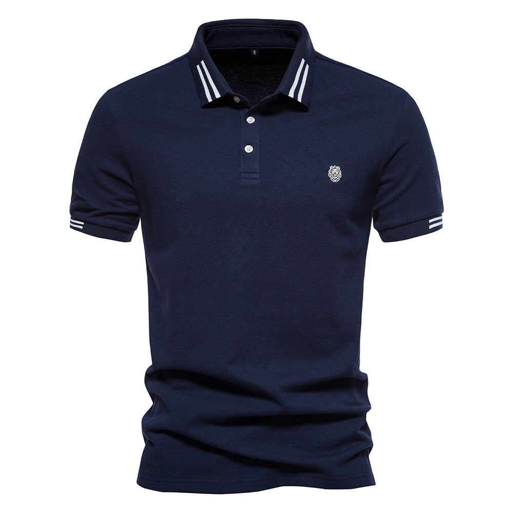 Angus - Striped Structured-Collar Polo