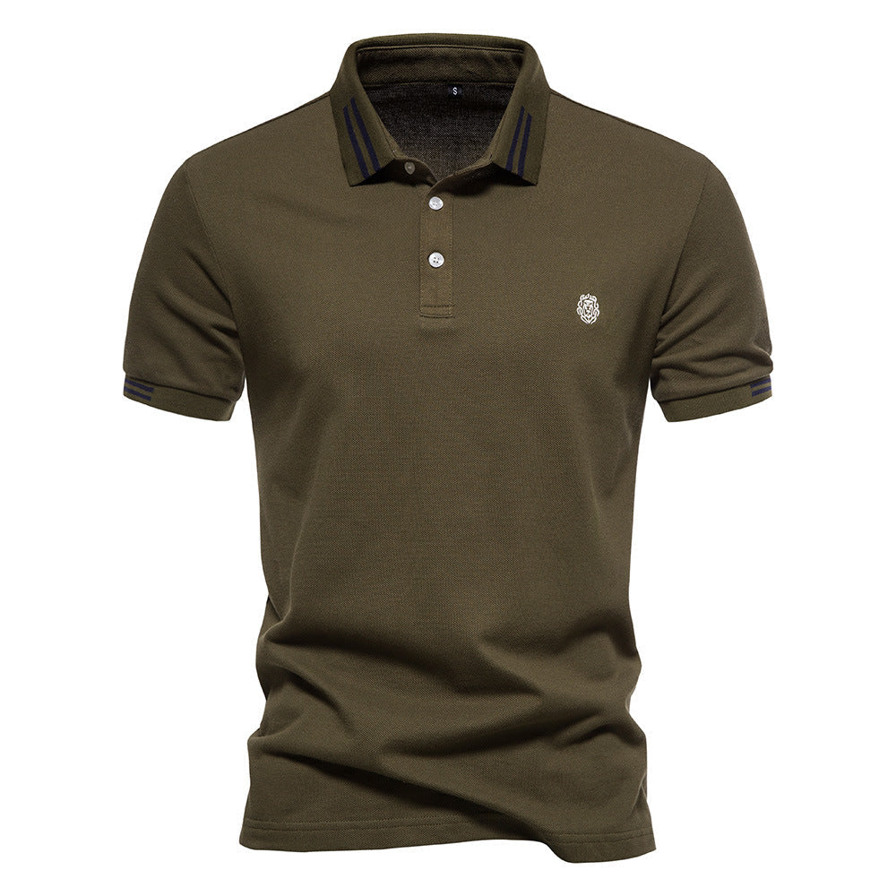 Angus - Striped Structured-Collar Polo