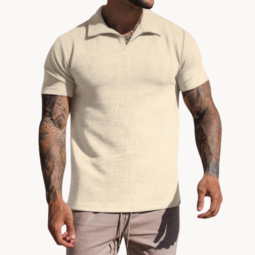 Jordan - Dyed-Fibre Johnny-Collar Polo