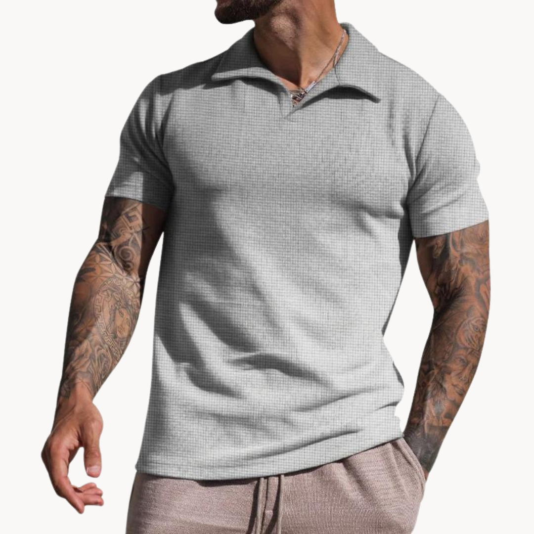 Jordan - Dyed-Fibre Johnny-Collar Polo