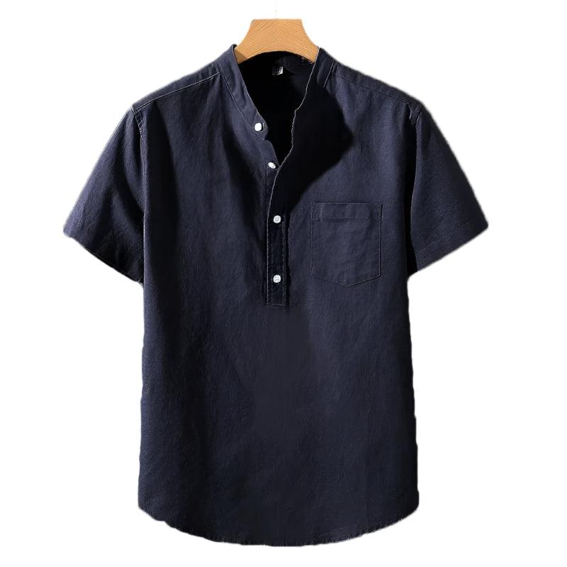 Ryan - High-Collar Polyester-Blend Shirt