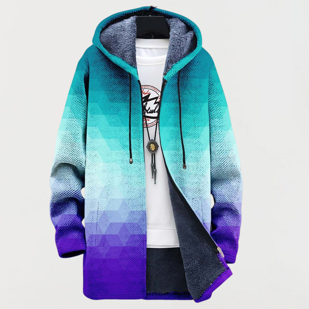 Blair - Hexagonal Gradient Print Coat