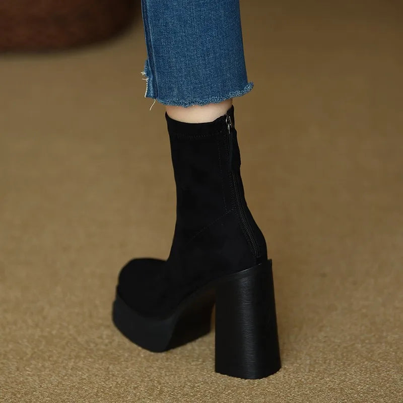 Skye - Modern Faux Suede Comfort Boots