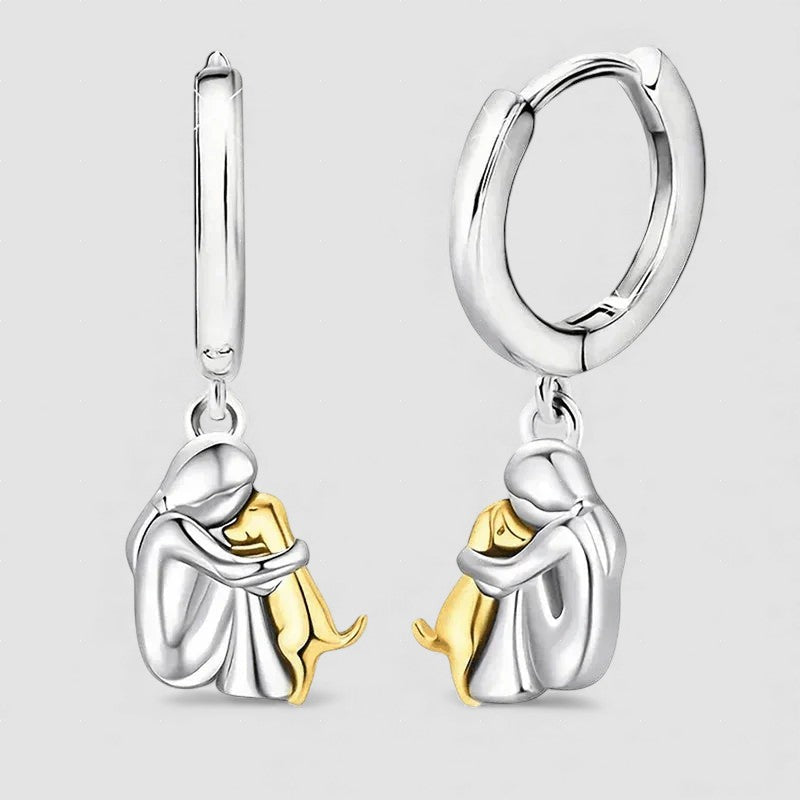 Ruby - Dog Hug Round Clasp Earrings