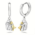 Ruby - Dog Hug Round Clasp Earrings