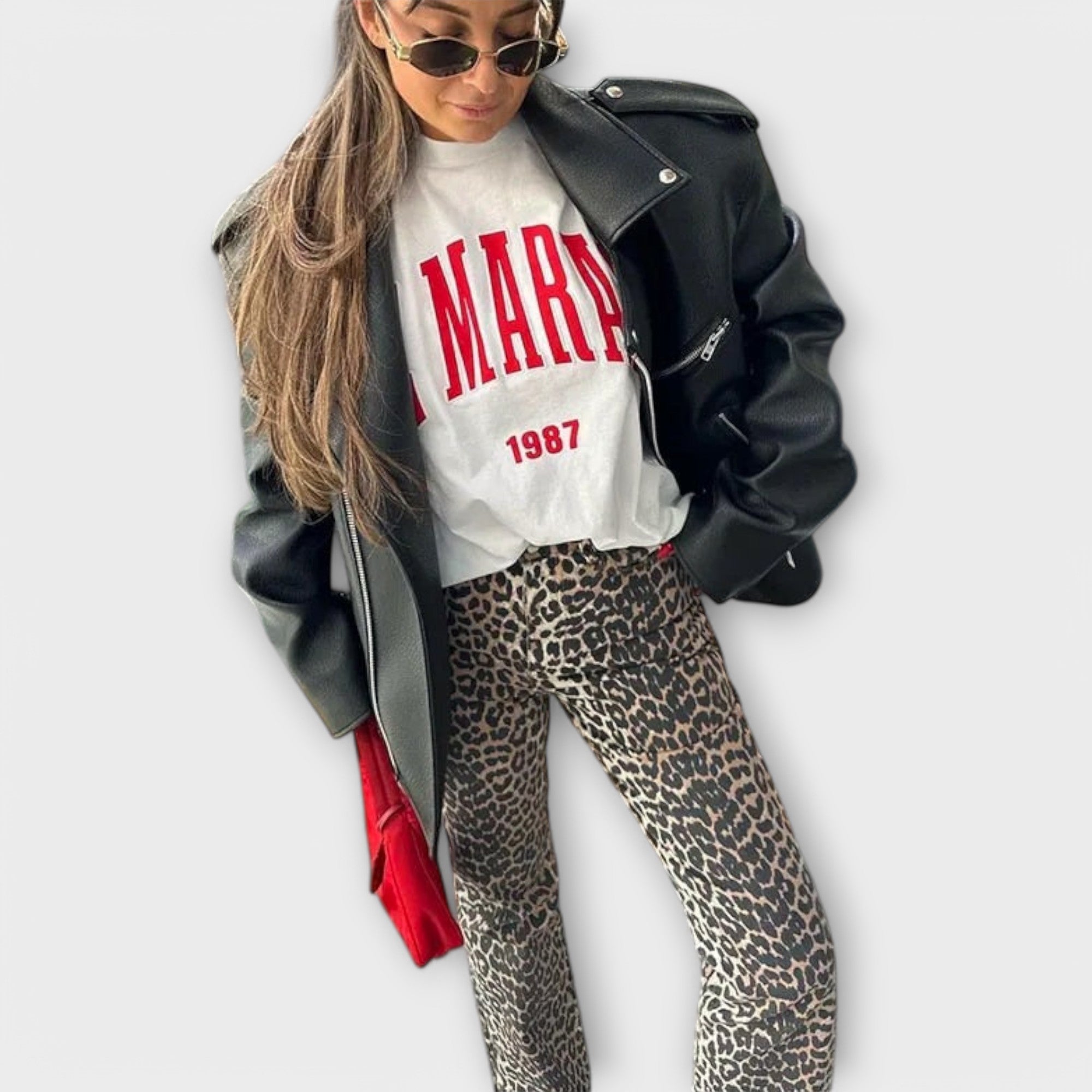 Mia - Vintage Leopard Jeans