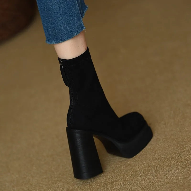 Skye - Modern Faux Suede Comfort Boots