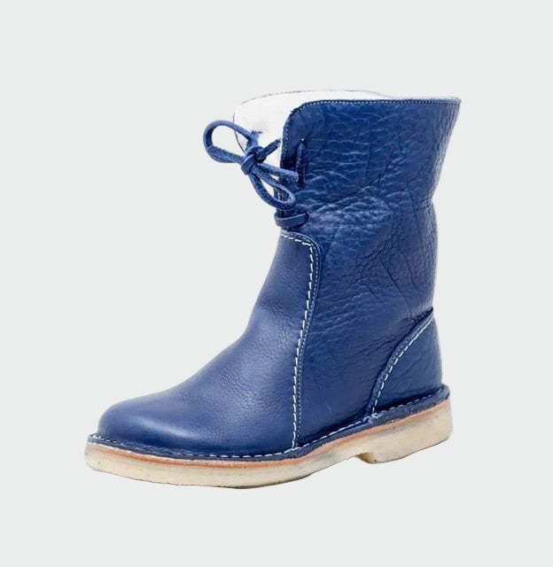 Annika - Waterproof Warm-Lined Faux Leather Ankle Boots