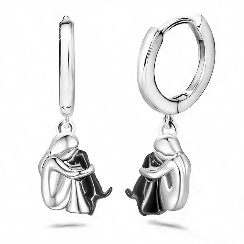 Ruby - Dog Hug Round Clasp Earrings