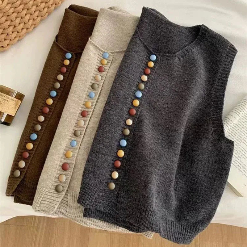 Harriet - Knit Button Vest