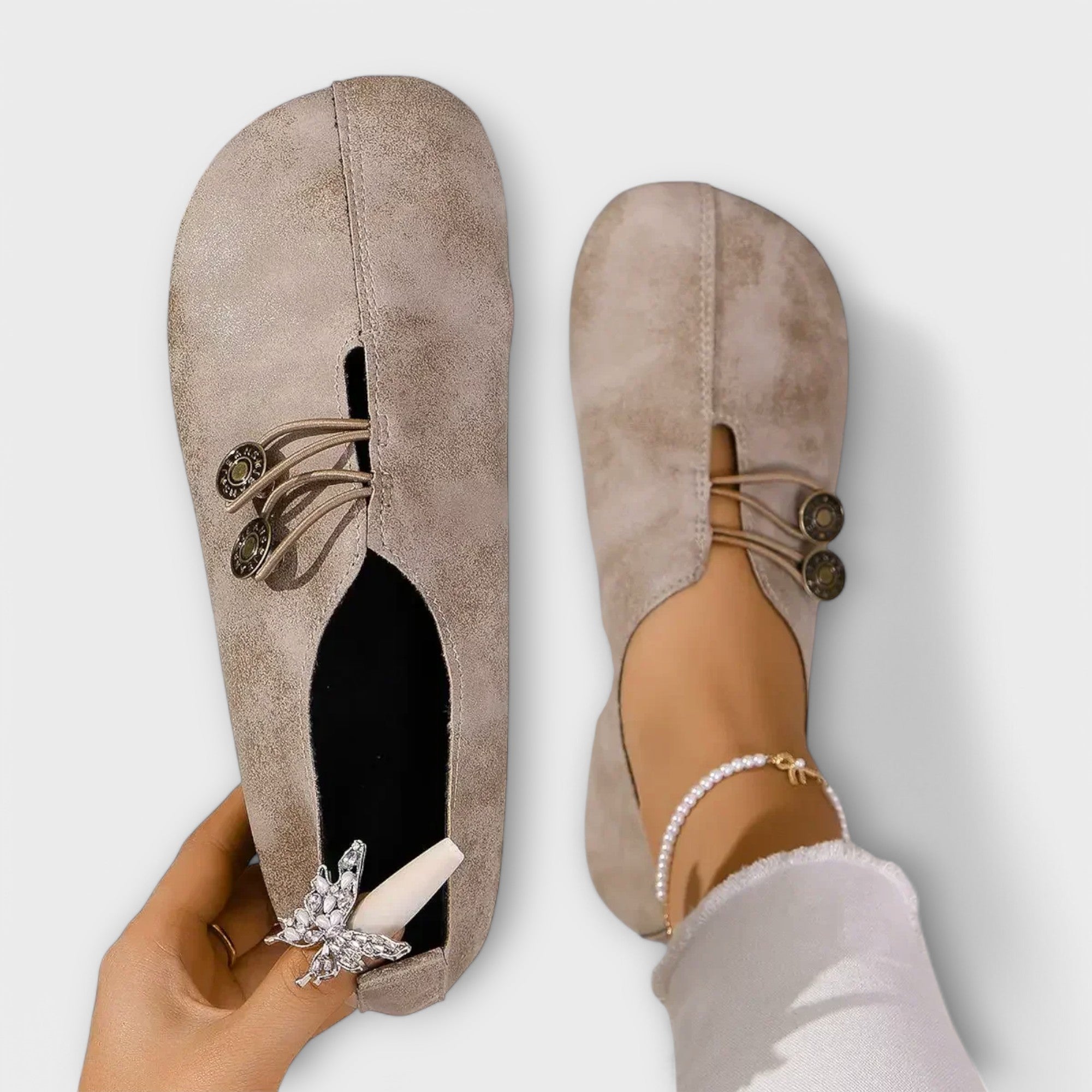 Brooke - Faux Suede Loafers