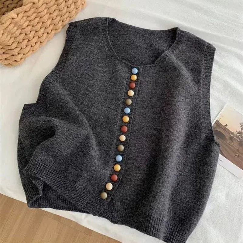 Harriet - Knit Button Vest