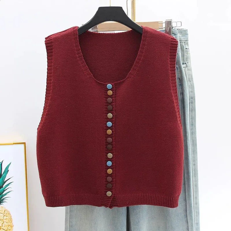 Harriet - Knit Button Vest
