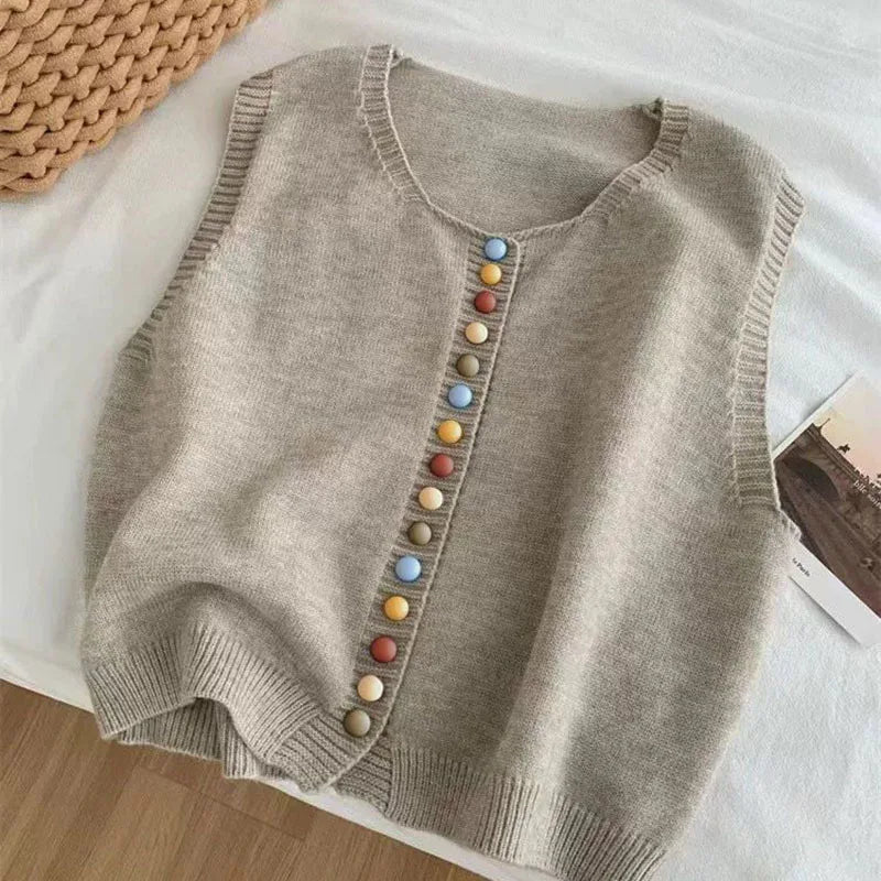 Harriet - Knit Button Vest