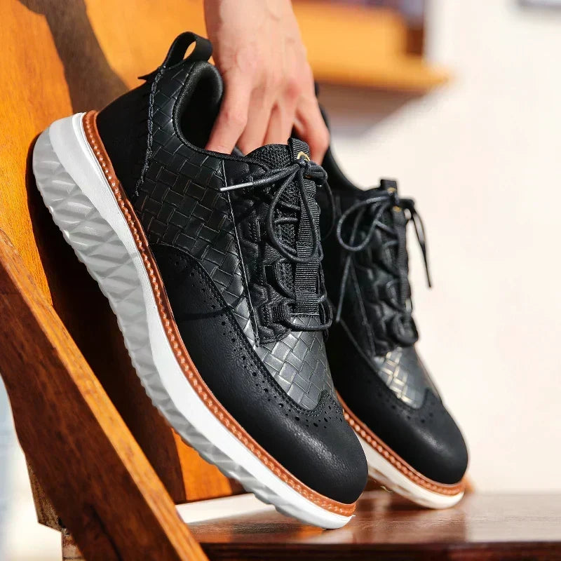 Angus - Oxford Faux Leather Sneakers