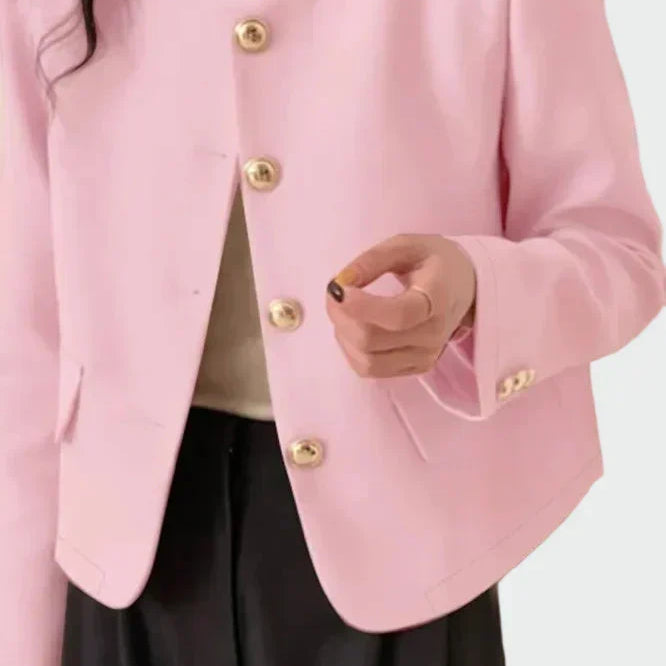 Lena - Gold Button Blazer