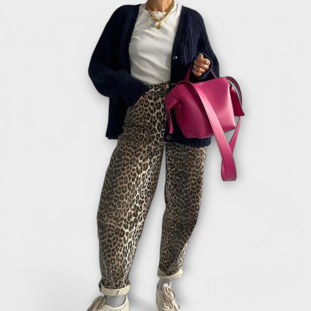 Mia - Vintage Leopard Jeans