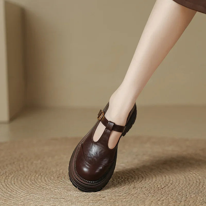 Isadora - Elegant Faux Leather Mary Jane Shoes