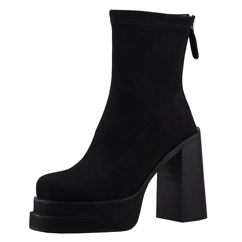 Skye - Modern Faux Suede Comfort Boots