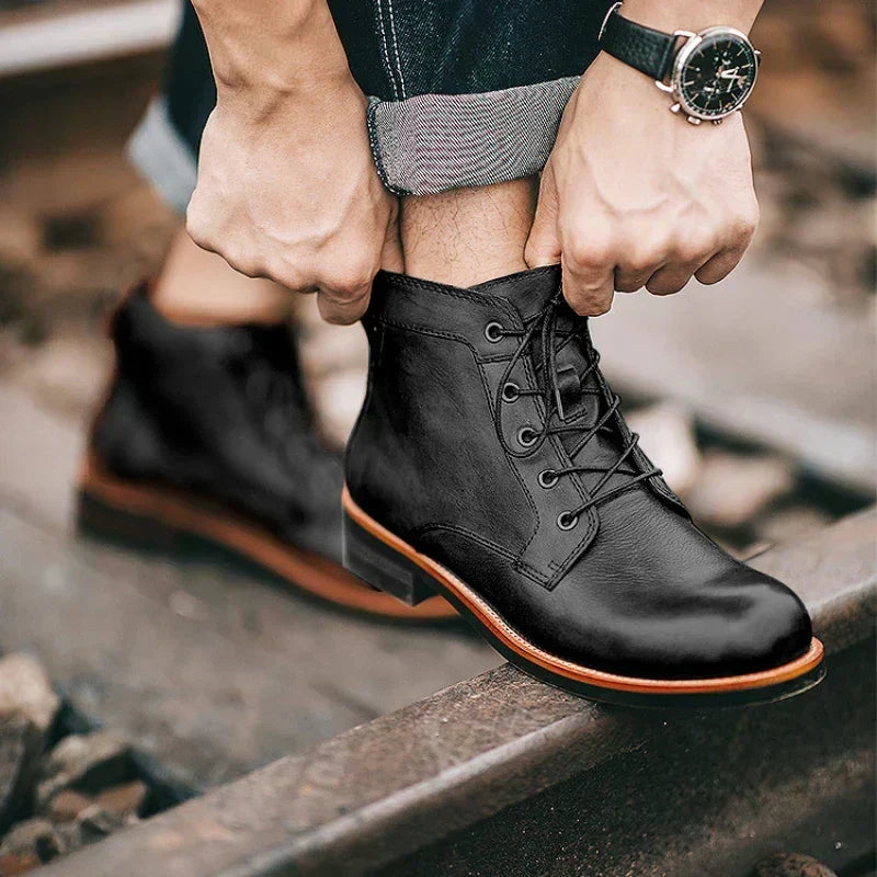 Nate - Retro Round-Toe Boots