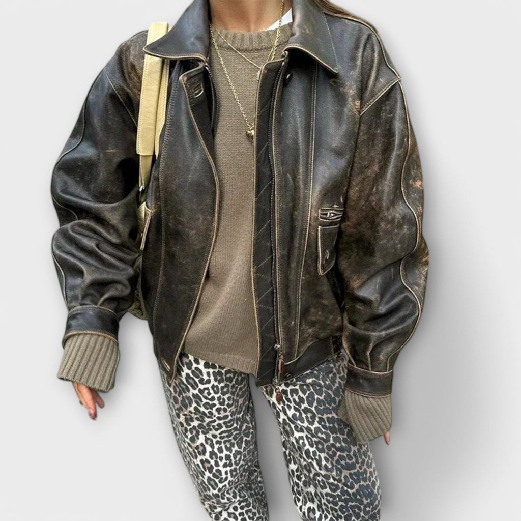 Mia - Vintage Leopard Jeans