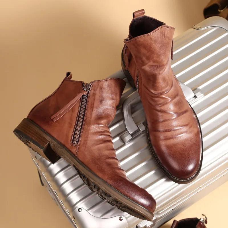 Toby - Faux Leather Chelsea Boots