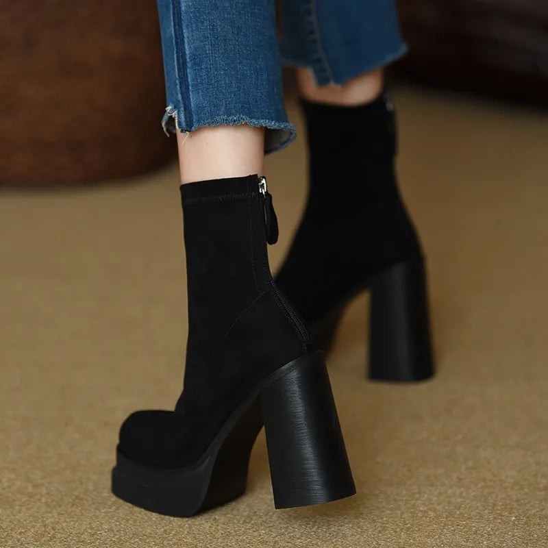 Skye - Modern Faux Suede Comfort Boots