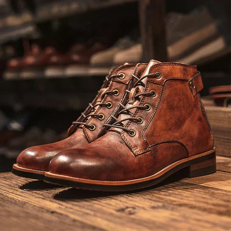Nate - Retro Round-Toe Boots