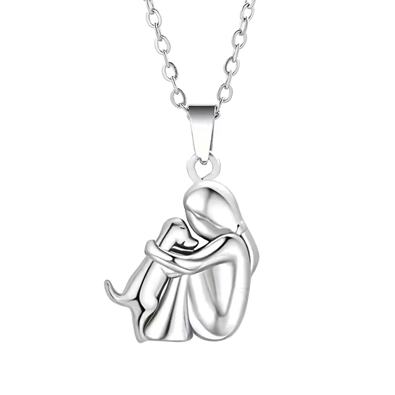 Hannah - Dog Hug Pendant Necklace