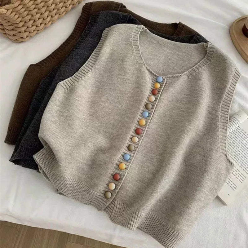 Harriet - Knit Button Vest