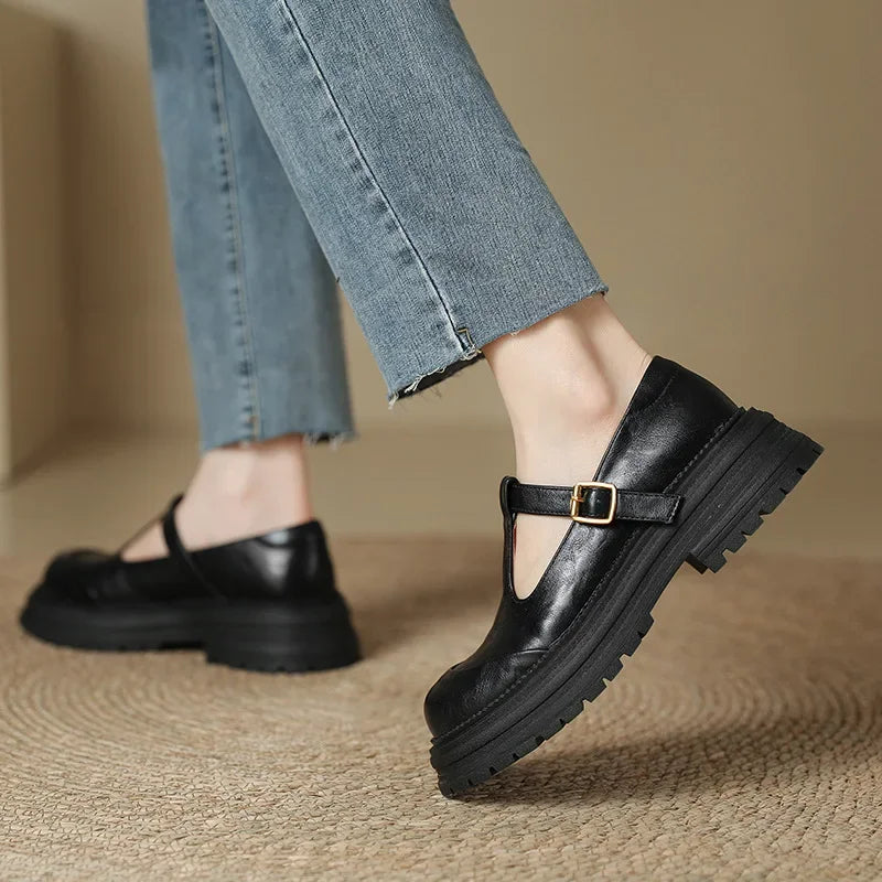 Isadora - Elegant Faux Leather Mary Jane Shoes