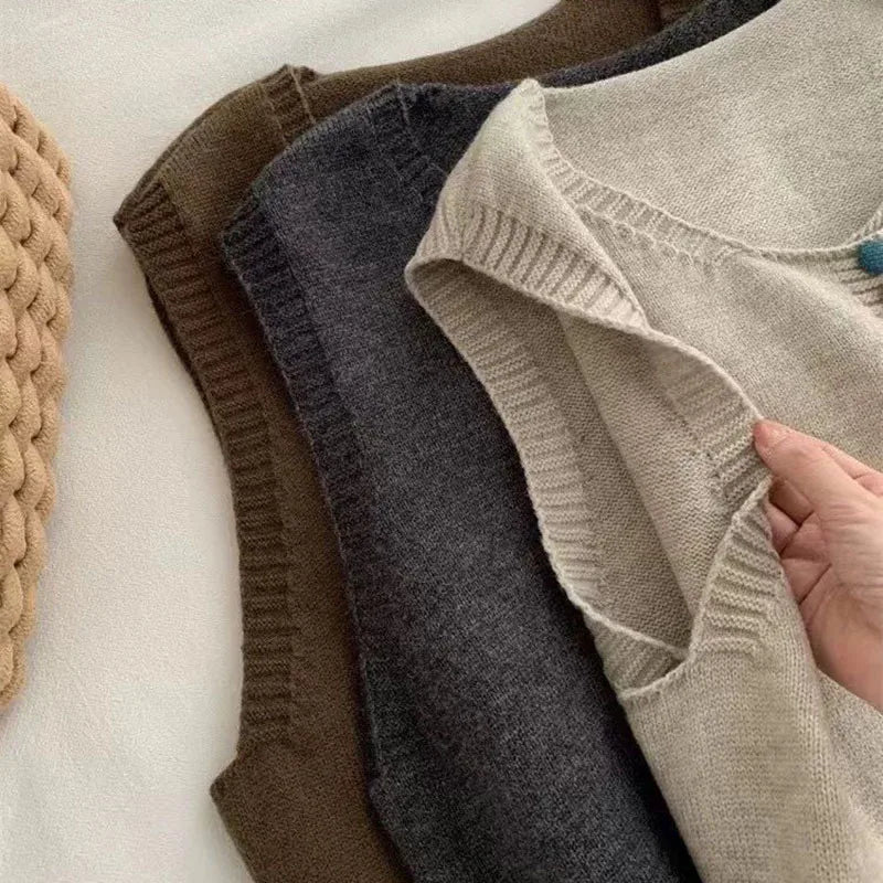 Harriet - Knit Button Vest