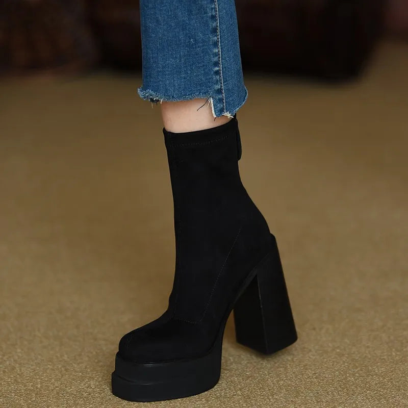Skye - Modern Faux Suede Comfort Boots
